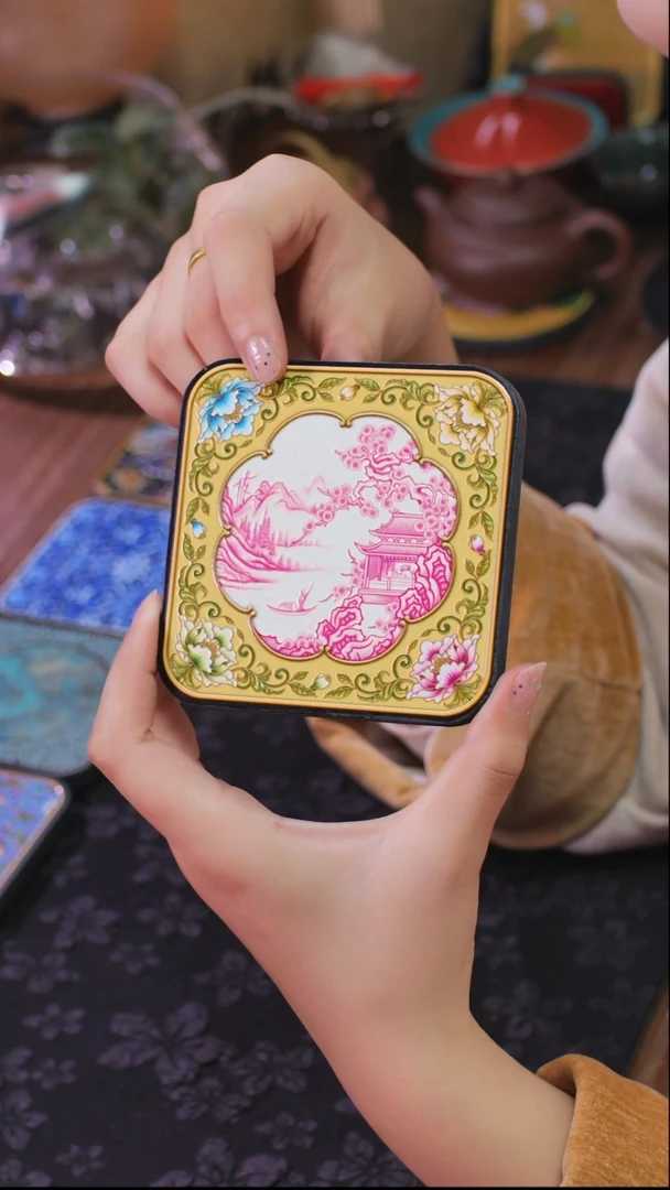 壹藏贰宝赏花镜杯垫一片