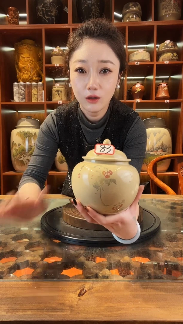 罐李旭泽作品白泥小茶罐@83