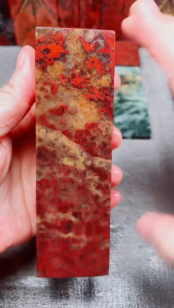 玉桂林鸡血玉素章大地艳血2