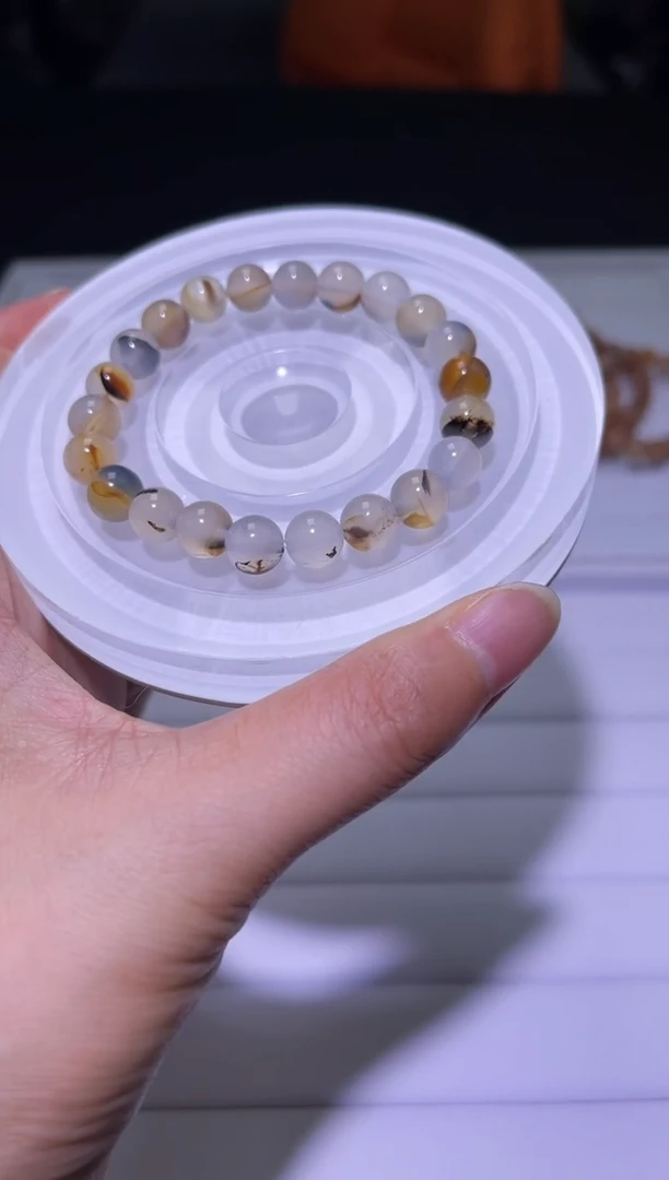 未镶嵌手串玛瑙/玉髓J044-8mm海洋玉髓单圈-多样性发其一