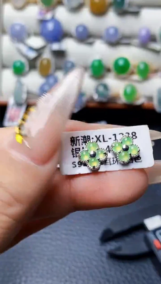 银S925镶嵌戒指翡翠0163