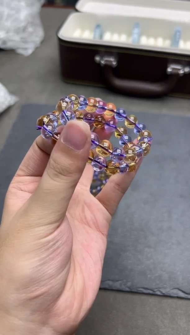 未镶嵌手串水晶玻利维亚紫黄晶