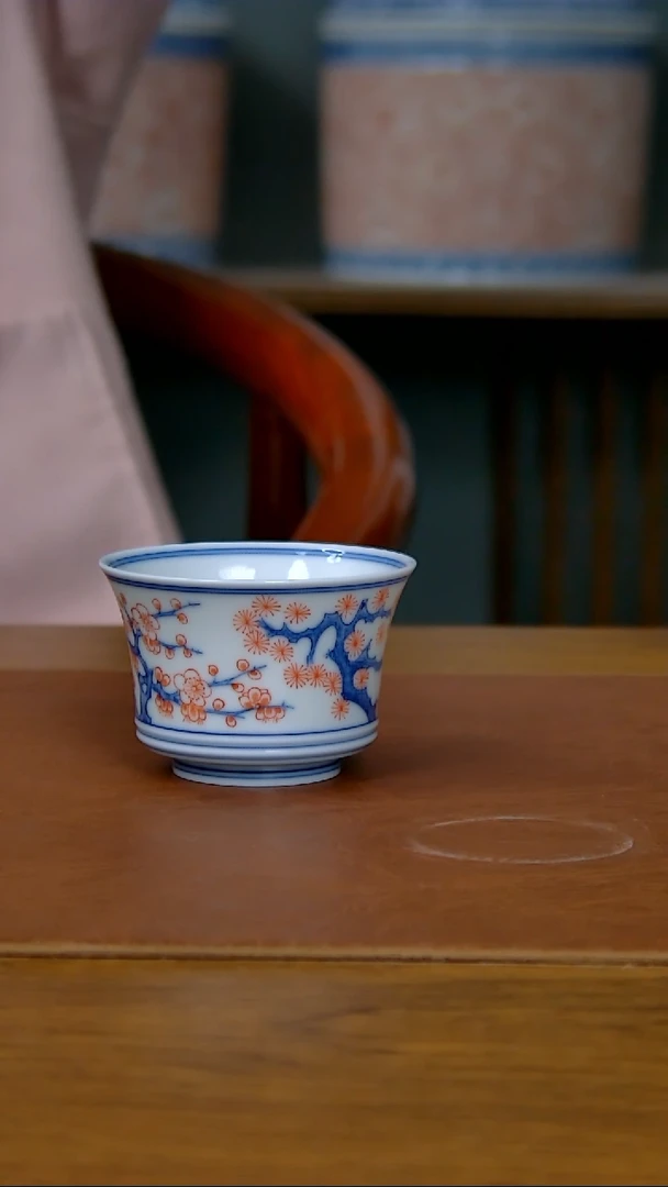 【闪购商品】松竹梅马蹄单杯-釉下红（柴窑）