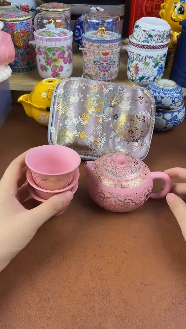 陶瓷茶具摆件旅行套组