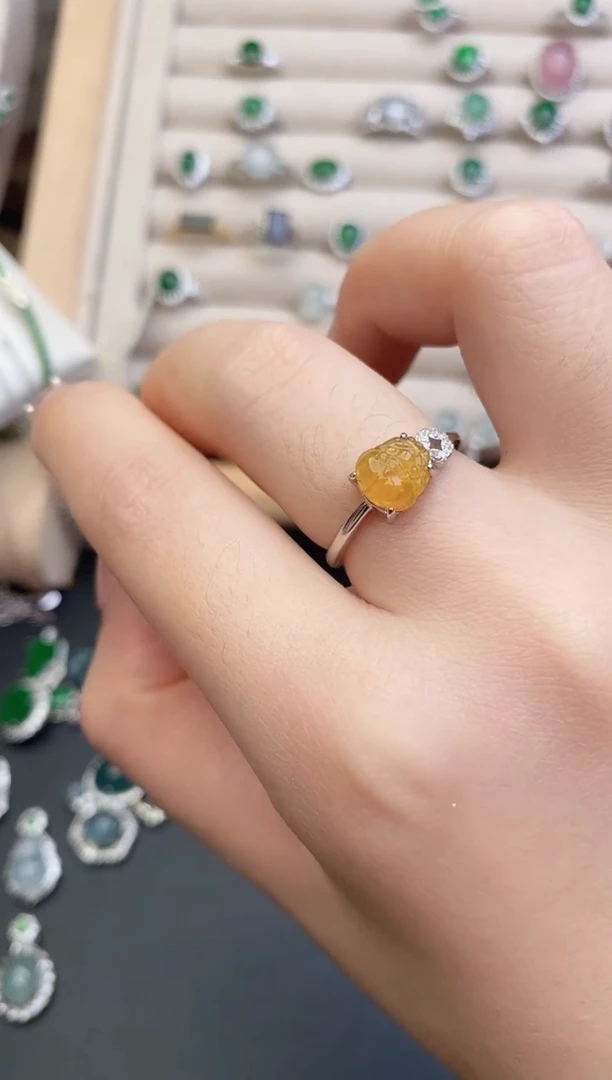 银S925镶嵌戒指翡翠0