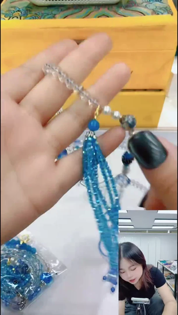 玛瑙/玉髓颈饰合金0326白蓝万能链