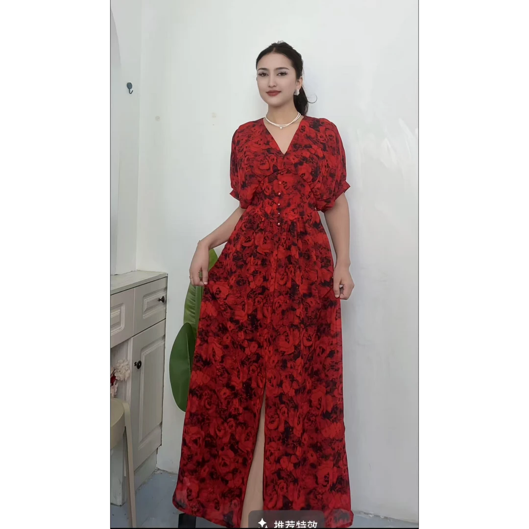 5630【贝贝】新款时尚气质前开叉设计女装连衣裙