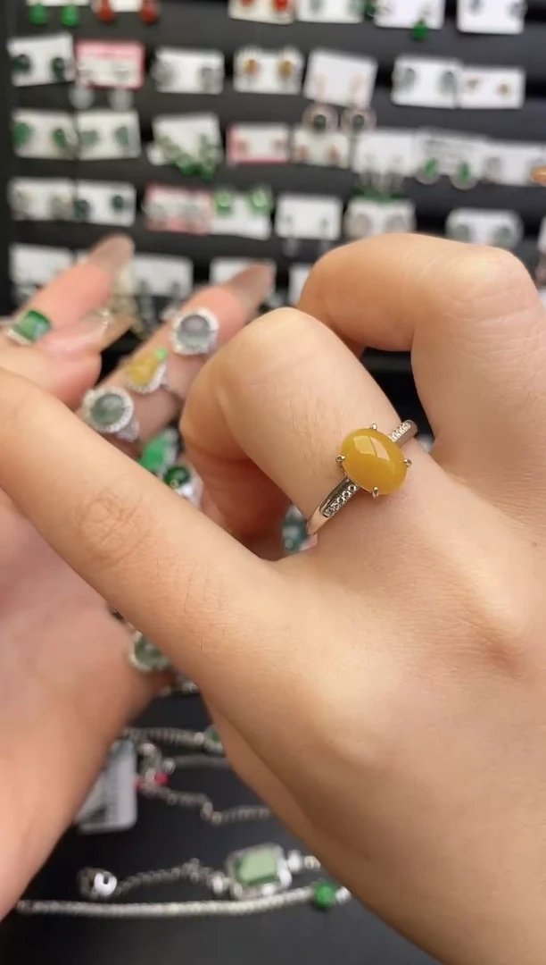 银S925镶嵌戒指翡翠0