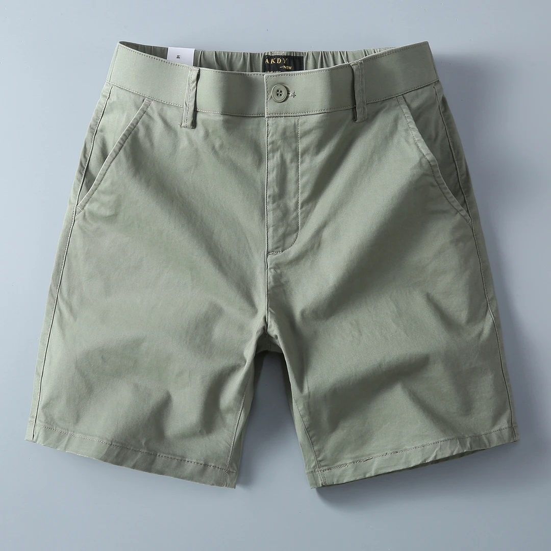 夏季休闲四分裤男美式棉质高端居家外穿裤子修身直筒4分西装短裤