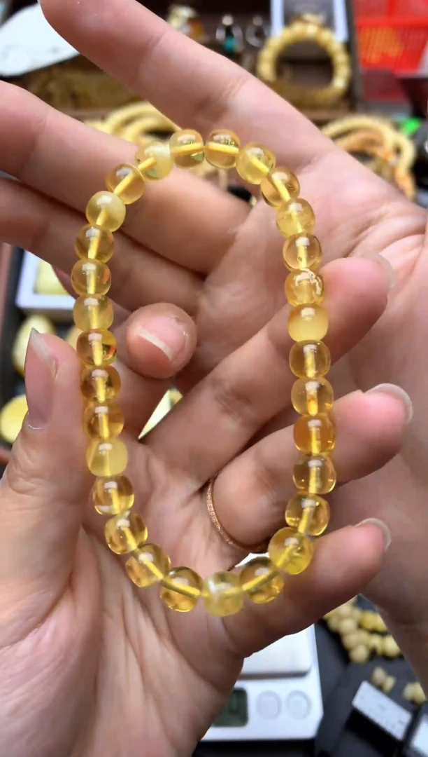 【闪购商品】琥珀珠宝奇石未镶嵌085琥珀蜜蜡个别珠子有花粉小坑