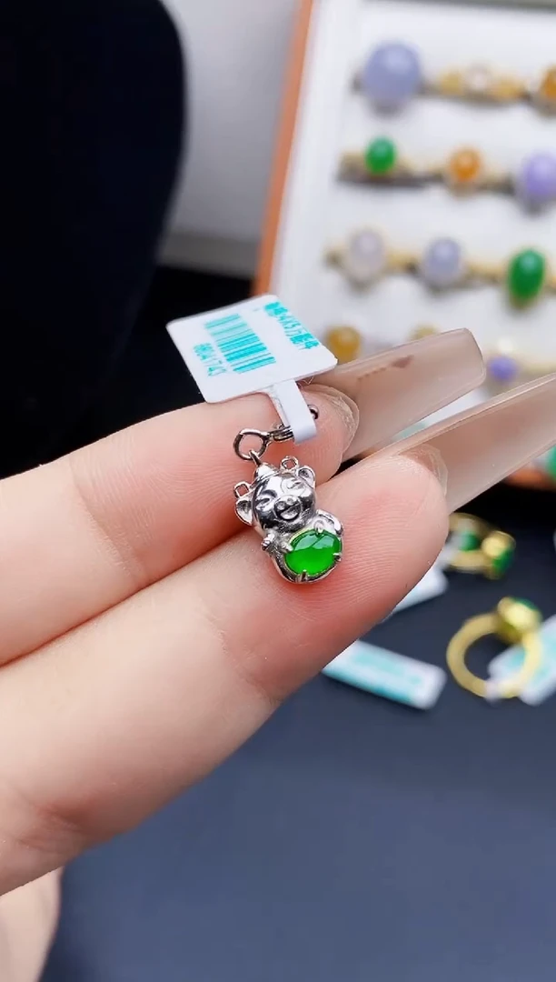 银S925镶嵌戒指翡翠3209