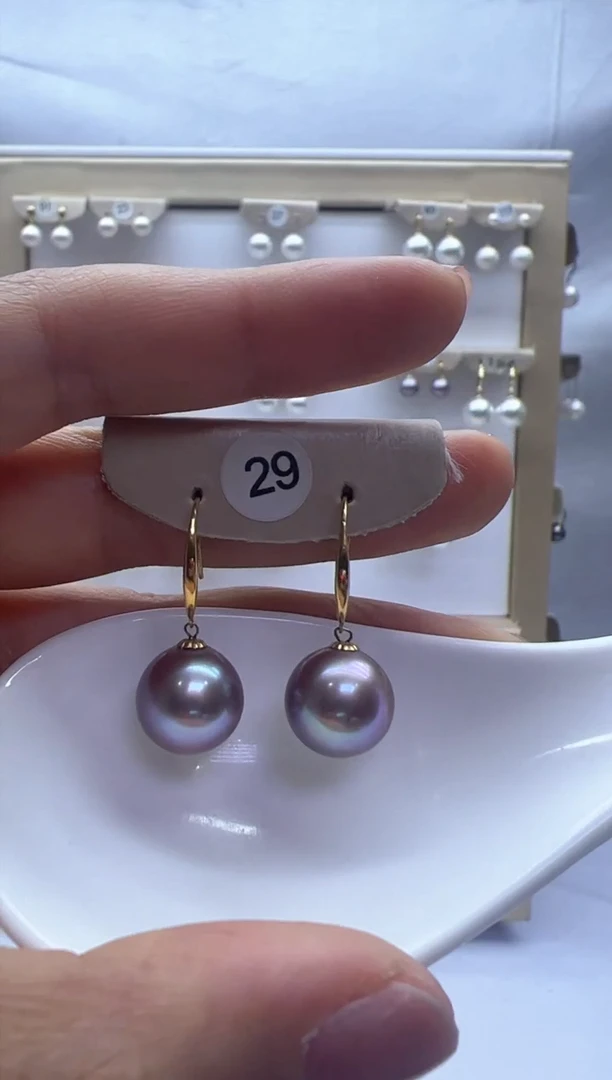 【闪购商品】淡水珍珠耳饰18K金镶嵌29