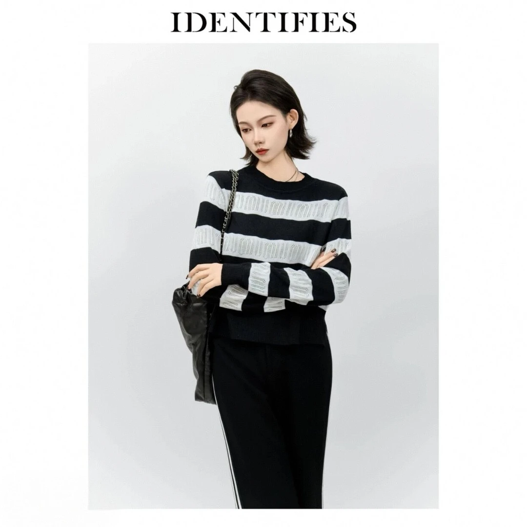 IDENTIFIES/易缔媤易缔媤宽松针织衫慵懒风