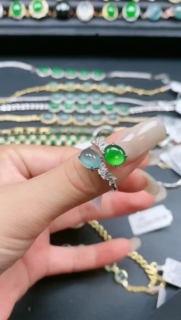 翡翠戒指银S925镶嵌11111
