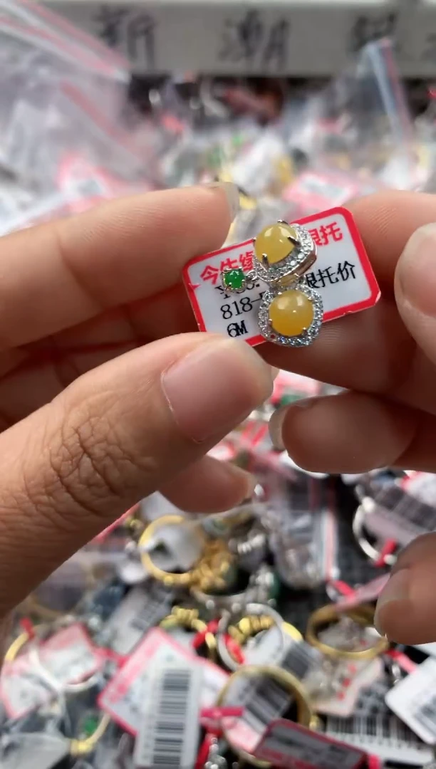 银S925镶嵌戒指翡翠555            5