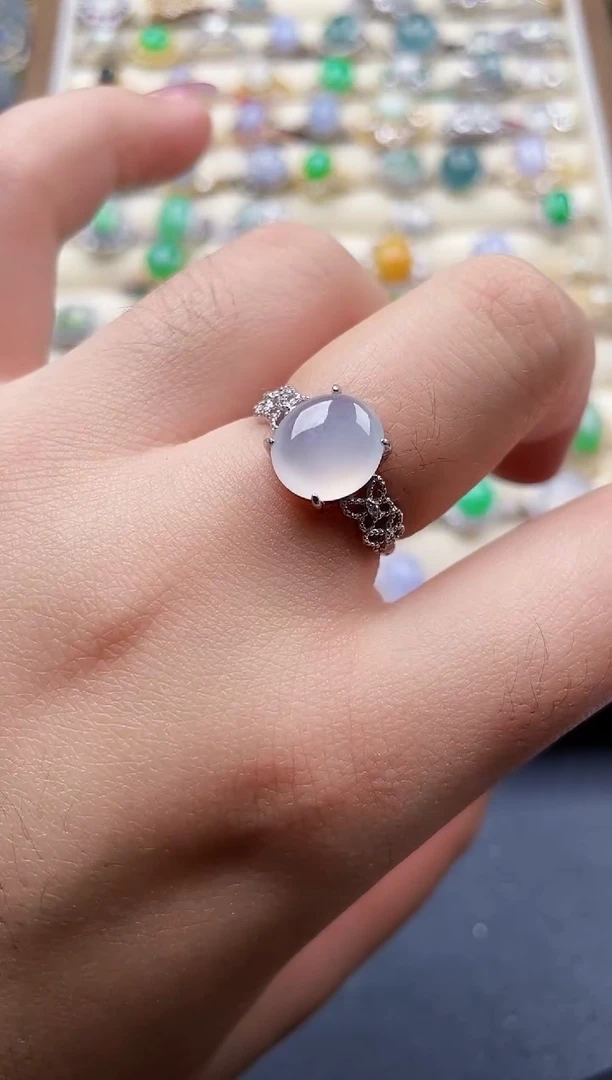 银S925镶嵌戒指翡翠98