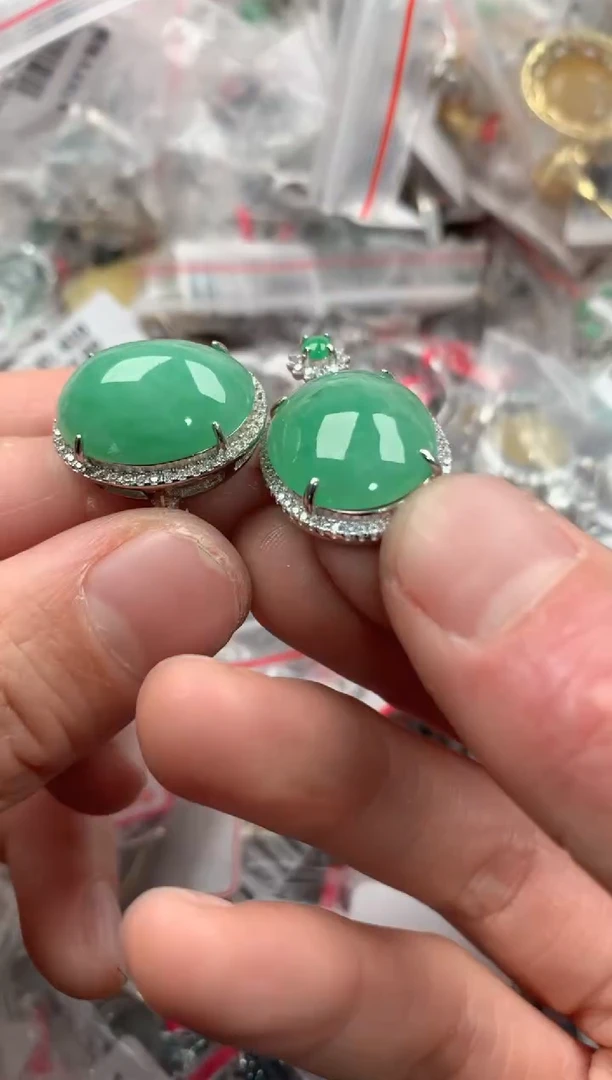 银S925镶嵌戒指翡翠999----9