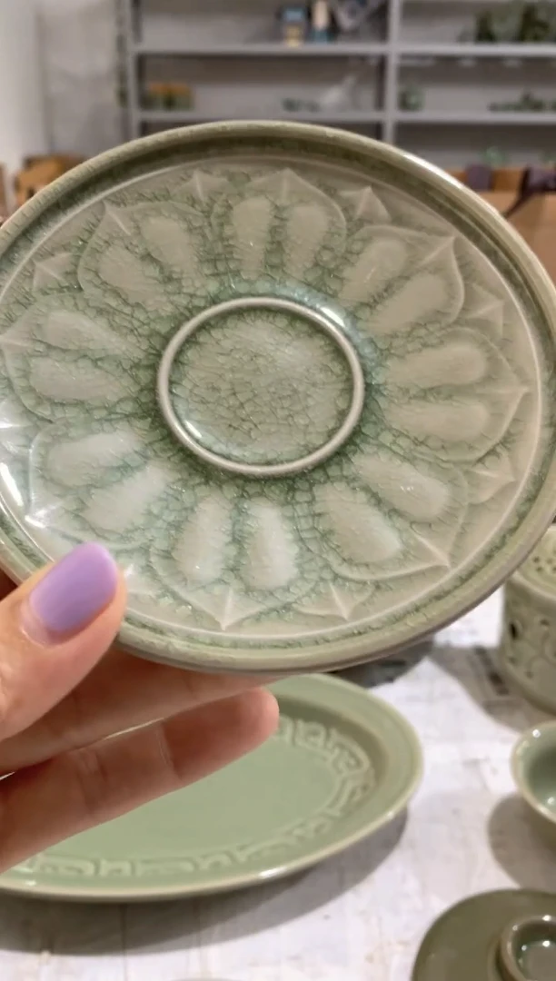 瓷片冰裂纹底托 【小号】特价处理