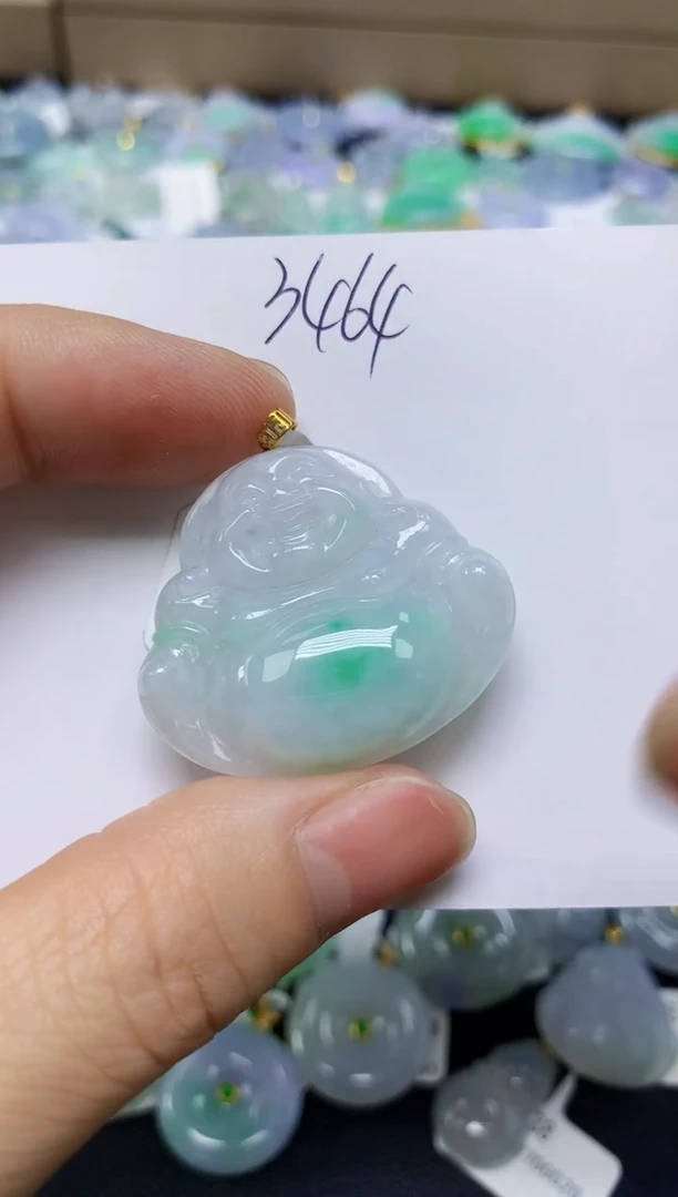 翡翠18K金镶嵌颈饰 天然缅甸翡翠A货