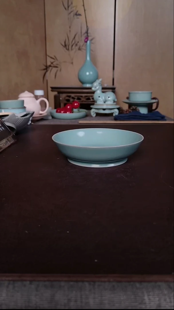 摆件瓷汝窑圆口小洗