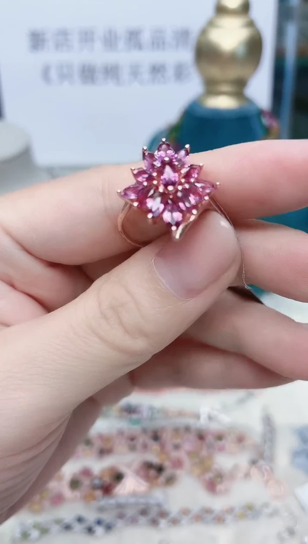 银S925镶嵌戒指石榴石319ZB1202产品一个（多样性）