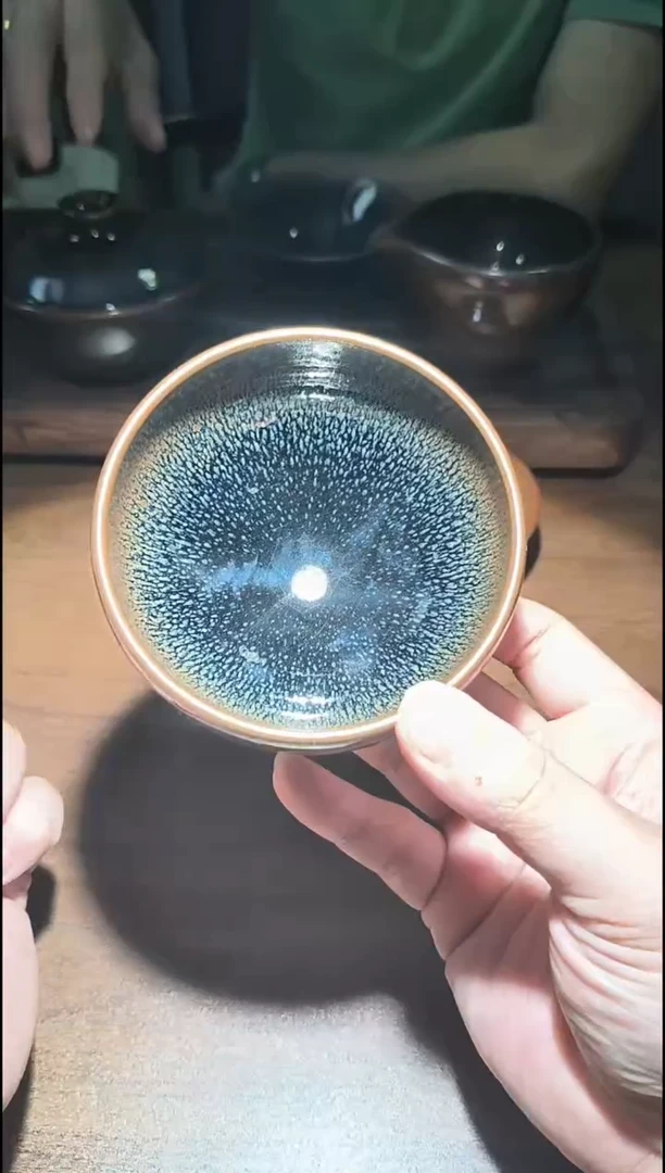 茶盏茶盏北之苑龙窑柴烧建盏瑕宝底足有磕