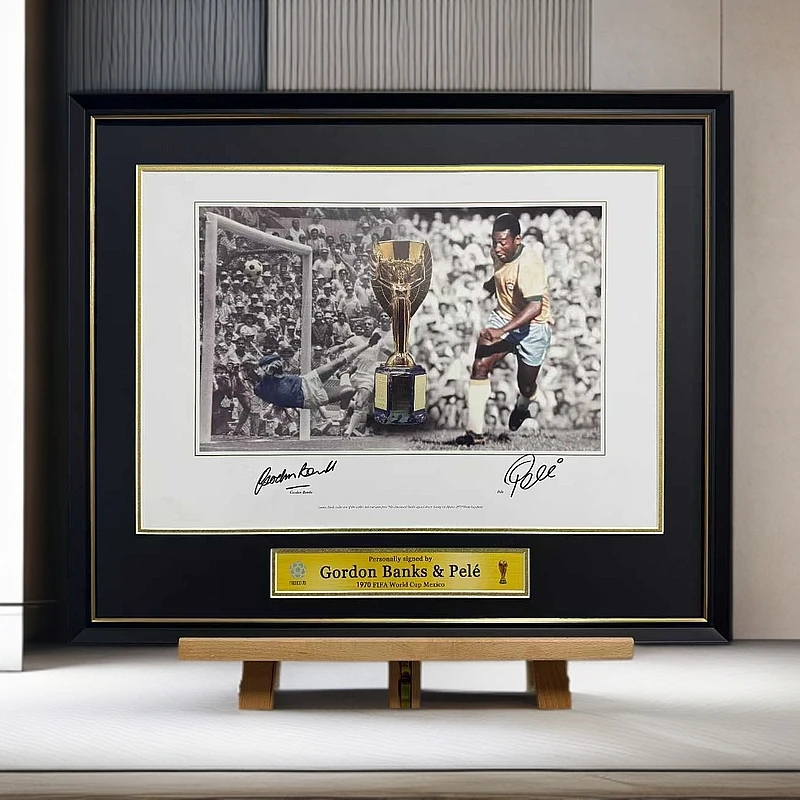 球王贝利绝版签名海报