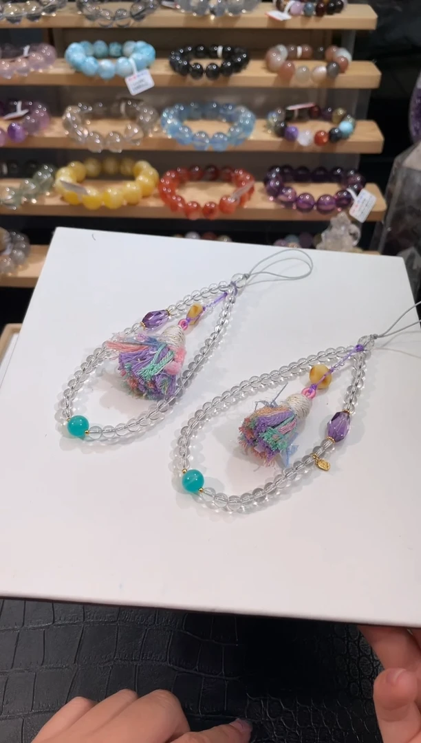 水晶手链未镶嵌白水晶手机链多样性发一