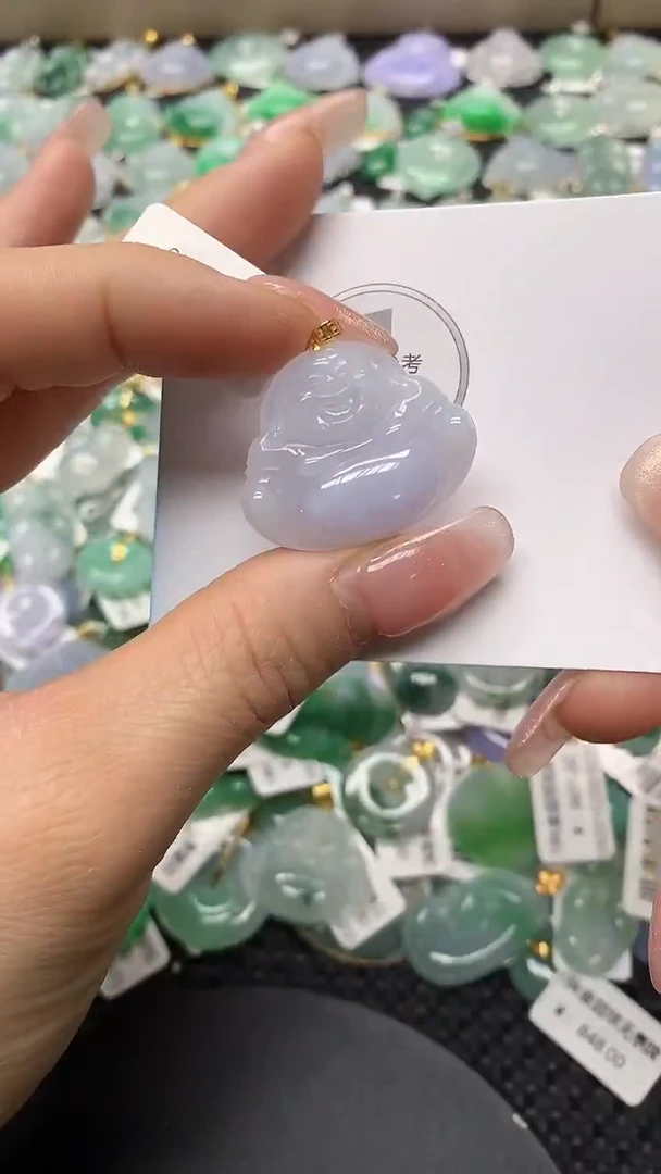 颈饰18K金镶嵌翡翠a货支持复检百元以上9元证书费自理