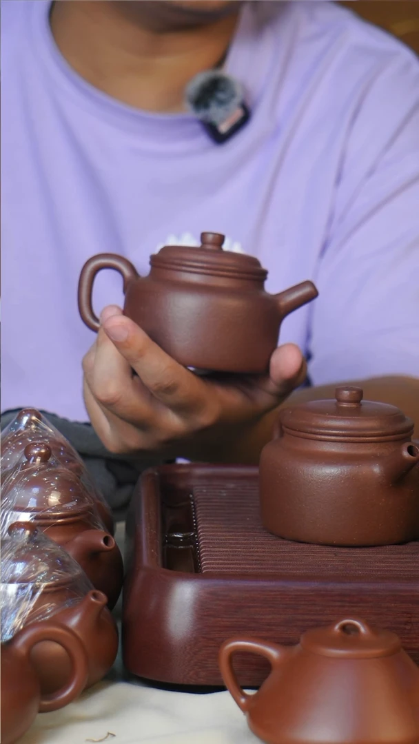 茶壶紫砂老粉丝 半手工 德中
