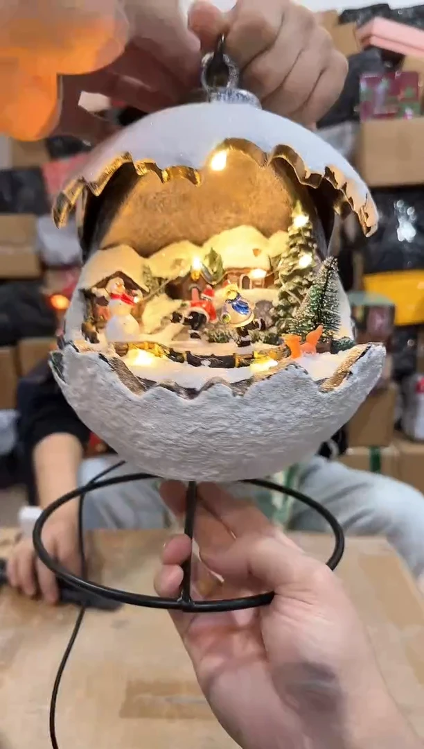 摆件圣诞蛋壳音乐摆件 要有开箱视频不退不换