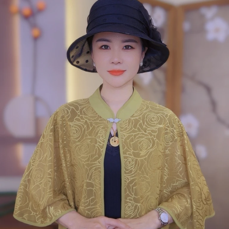 【蕾丝防晒小披肩】夏季配裙子妈妈斗篷披风网红外搭开衫百搭外套