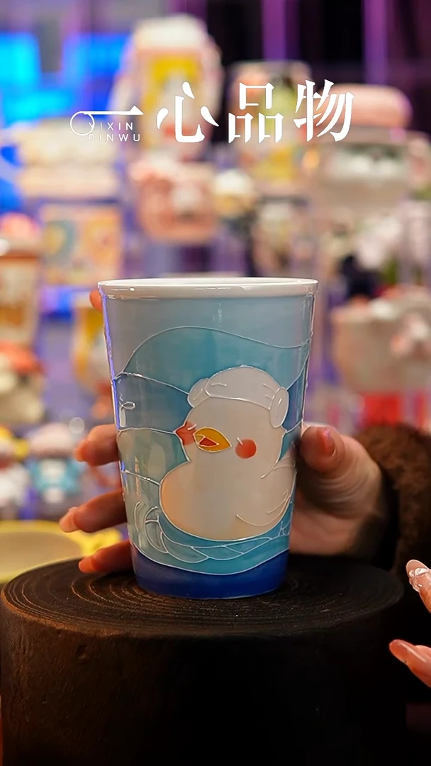 杯子瓷102-45景德镇手工手绘杯子摆件