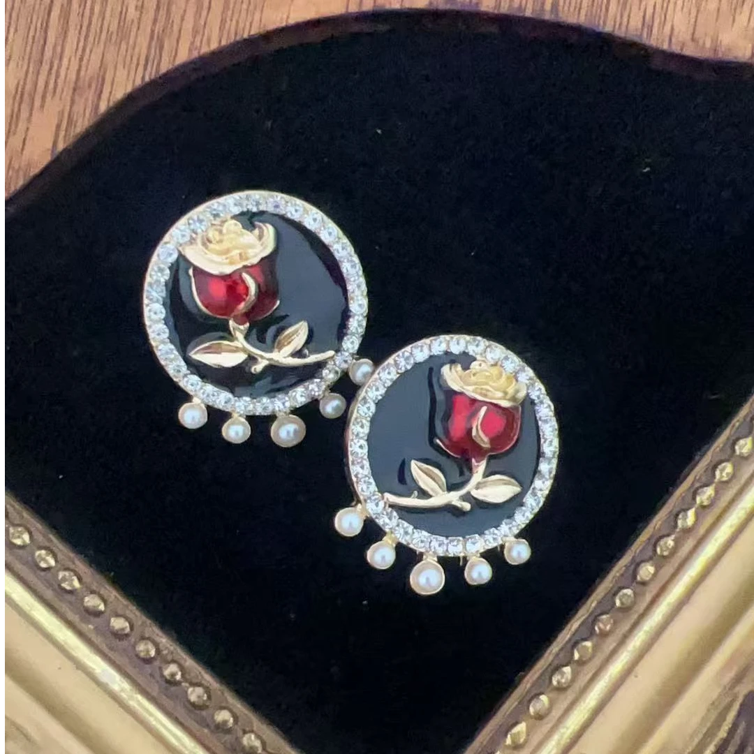 合金琉璃耳饰 时尚名媛气质百搭耳饰3115