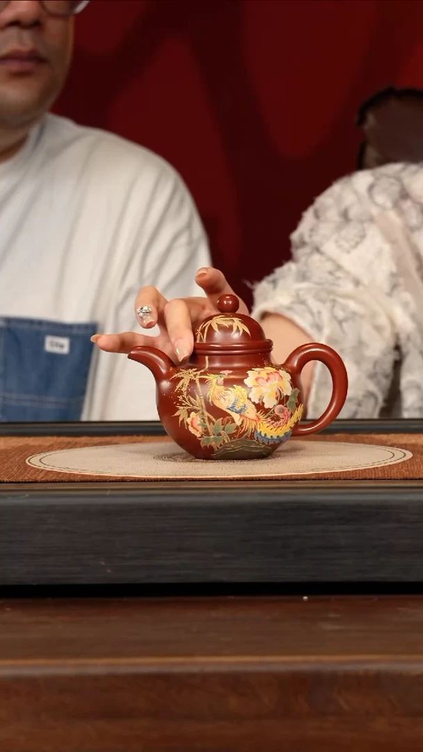 茶壶紫砂宜兴紫砂CXF 龙山朱砂 掇球 251cc