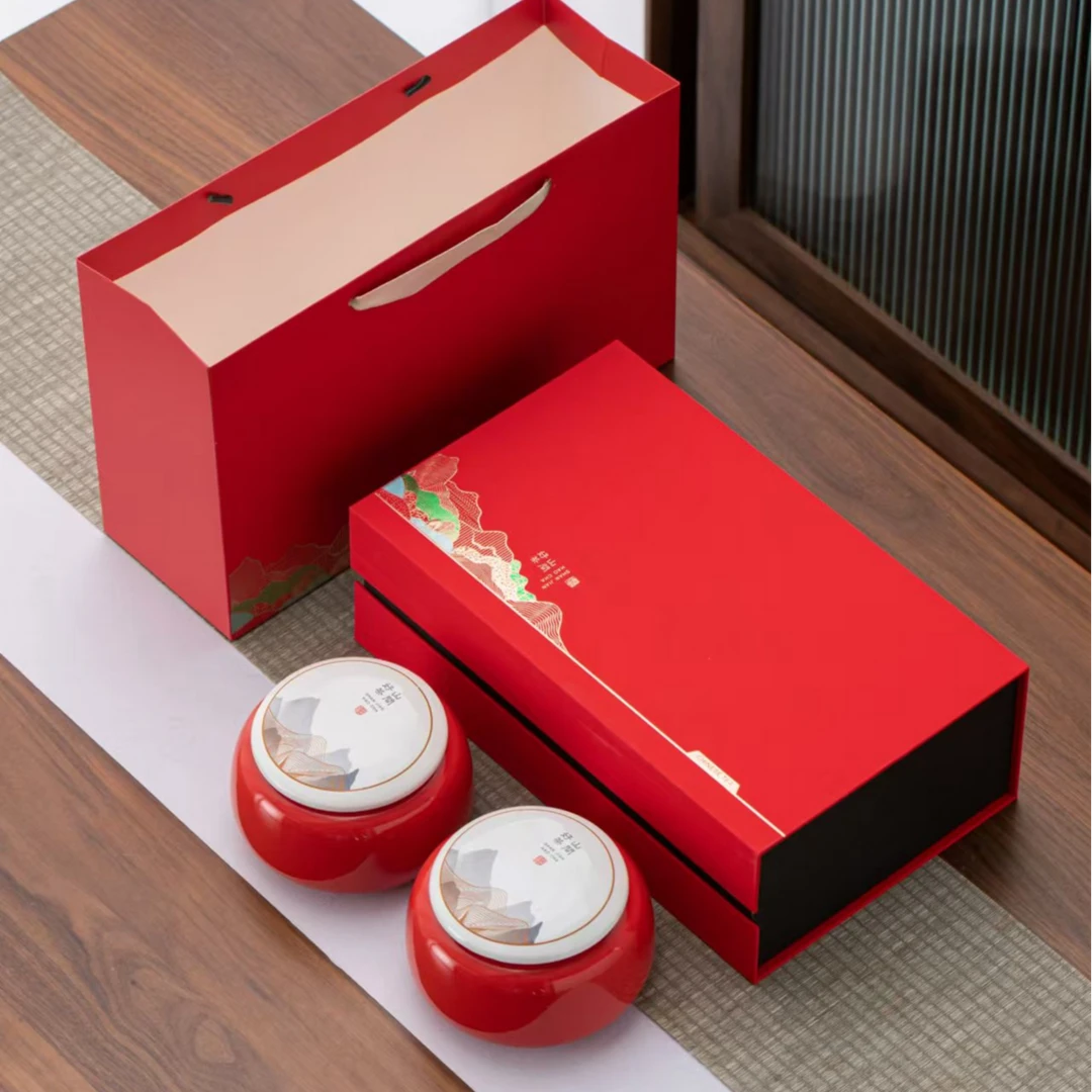 红色山间好茶双陶普洱茶高档礼盒装云南大叶种年货过年送礼