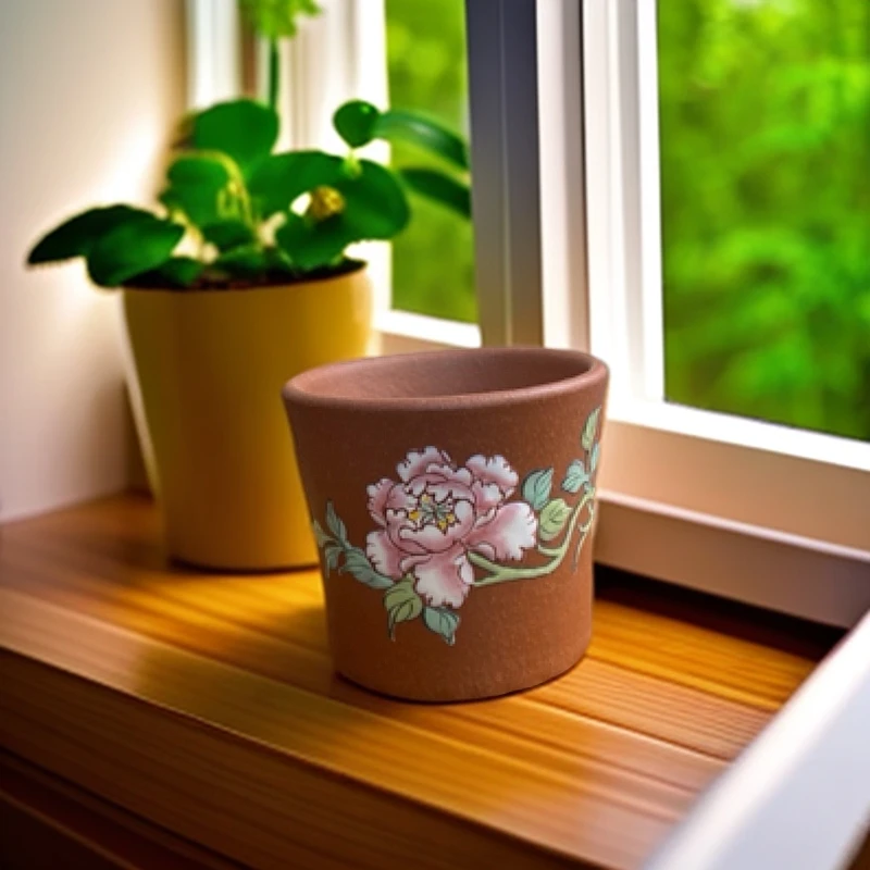 宜兴正宗原矿紫砂底槽清家用纯手工彩绘珐郎彩小茶杯