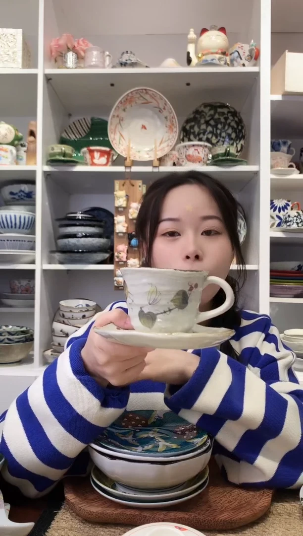 陶瓷【孤品】bloom手作葡萄花咖啡杯碟