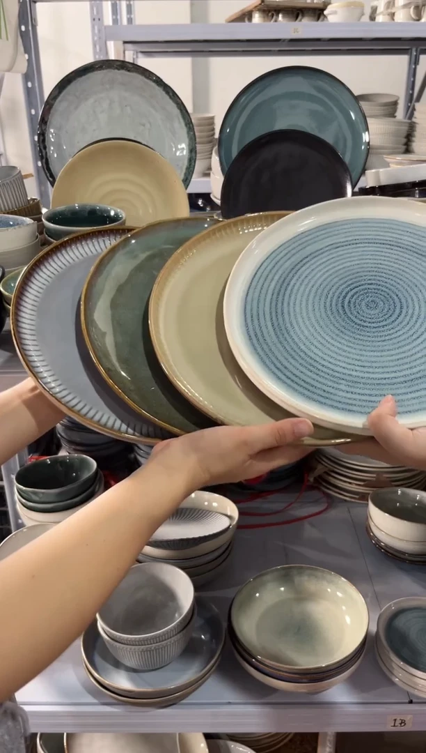 陶瓷外贸尾货瑕疵满20包邮X4 大盘组合