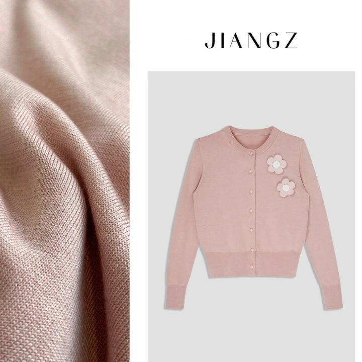 panii【千樱恋雪】法式精致立体盘花外套针织衫25TC1002