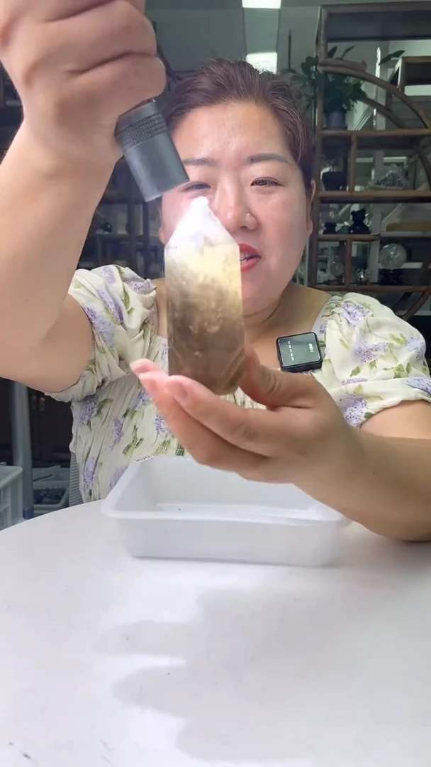 水晶珠宝半成品未镶嵌茶水晶柱子D508
