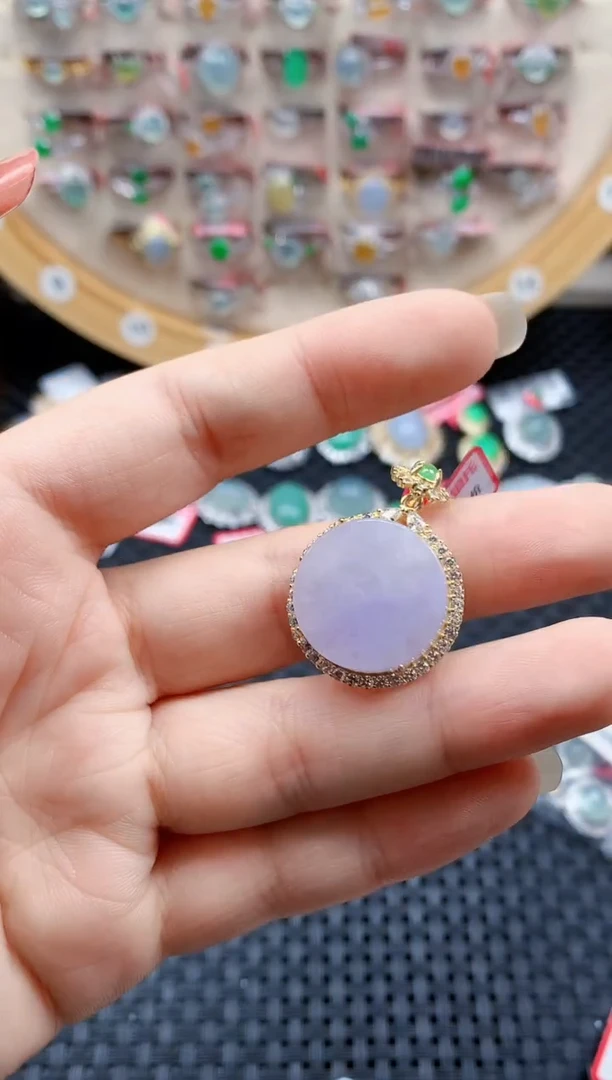 银S925镶嵌戒指翡翠天然A货缅甸翡翠