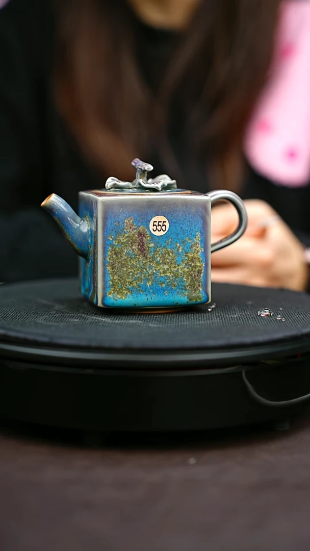 555#原矿钧瓷炉钧釉柿柿如意壶