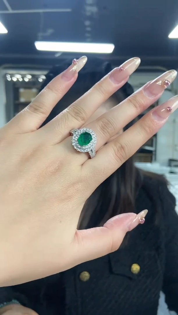 【闪购商品】祖母绿戒指未镶嵌多样性发其一颜色微差