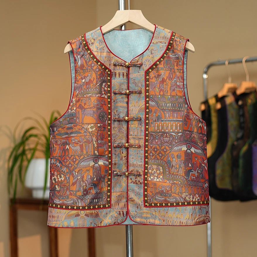 【敦煌壁画马甲】新款春款提花新中式中国风民族风百搭气质女款马甲