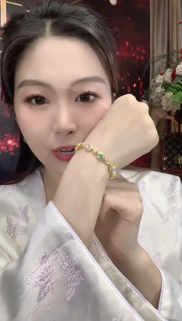 18K金镶嵌手链翡翠A79翡翠