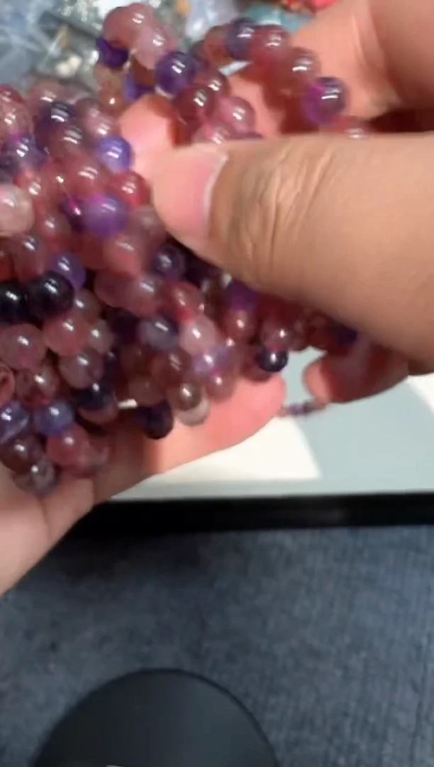 水晶手链未镶嵌A063草莓晶多宝款