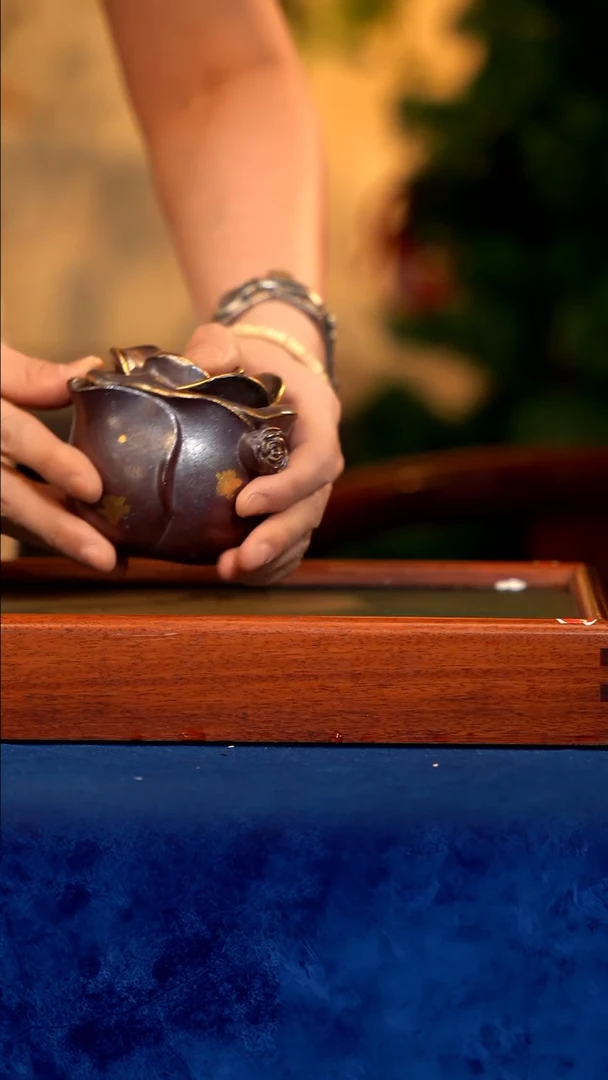 紫砂 宜兴紫砂 GFY 小叶   玫瑰花手抓