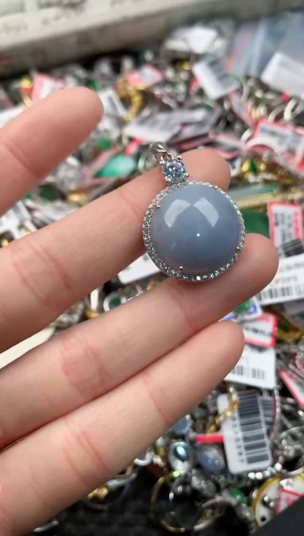 银S925镶嵌戒指翡翠1        7