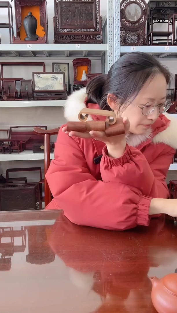 【闪购商品】大果紫檀（缅甸花梨）小书卷4个20